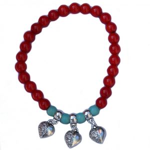 Armband koral hartje