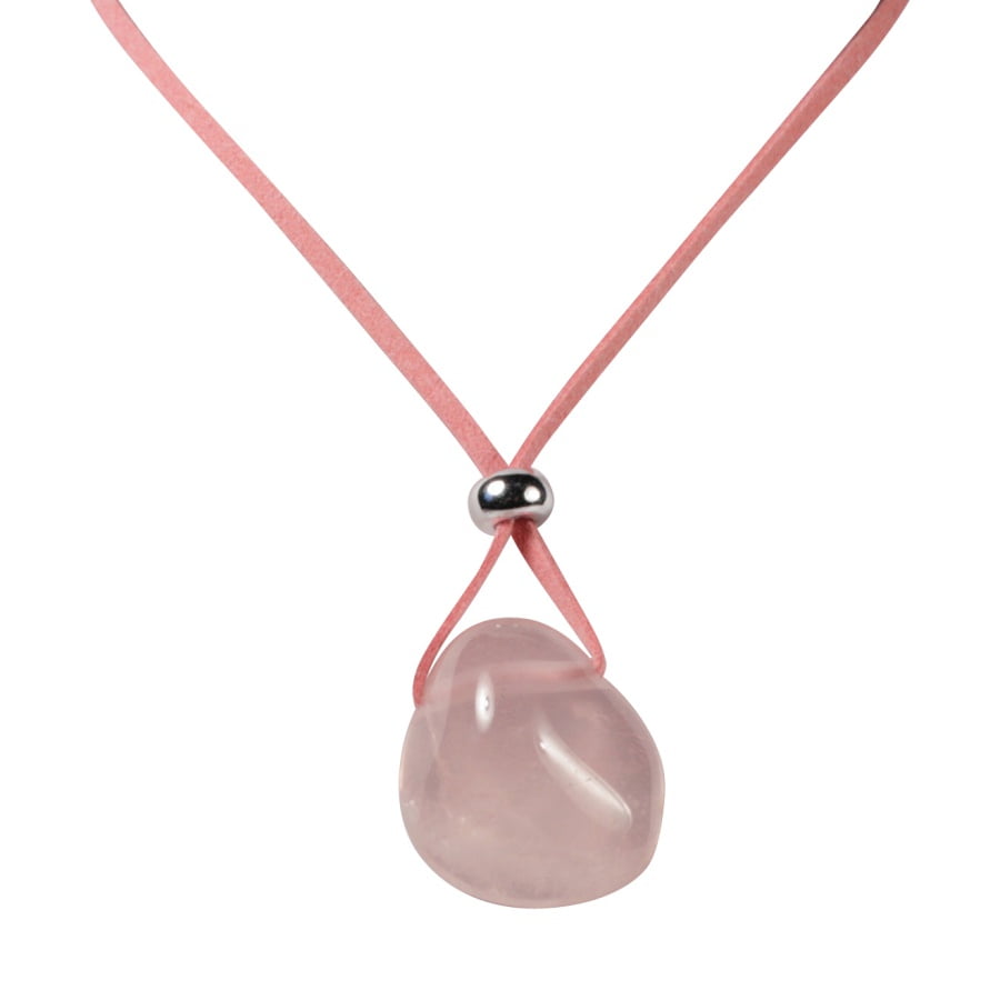 Roze ketting met edelsteen hanger Rozenkwarts b
