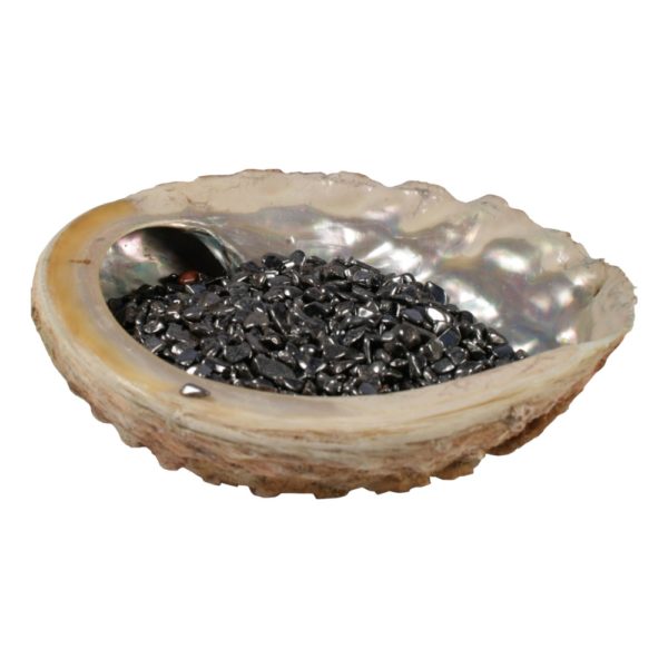 Ontlaadset edelstenen Abalone schelp en Hematiet a