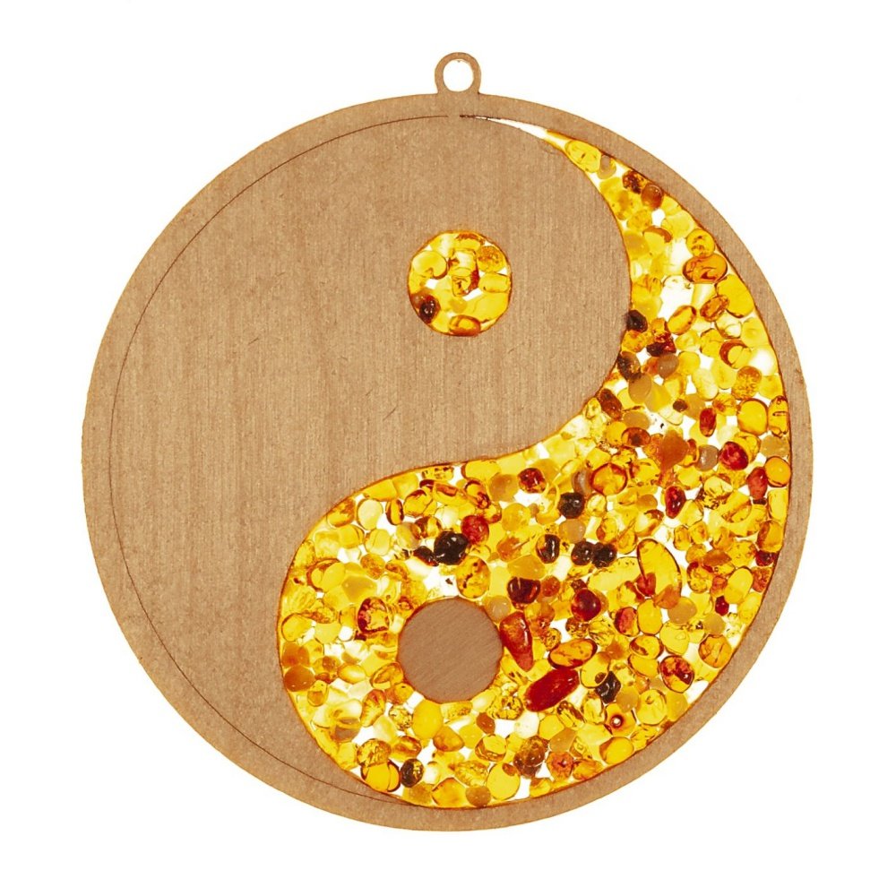 suncatcher Yin Yang met barnsteen