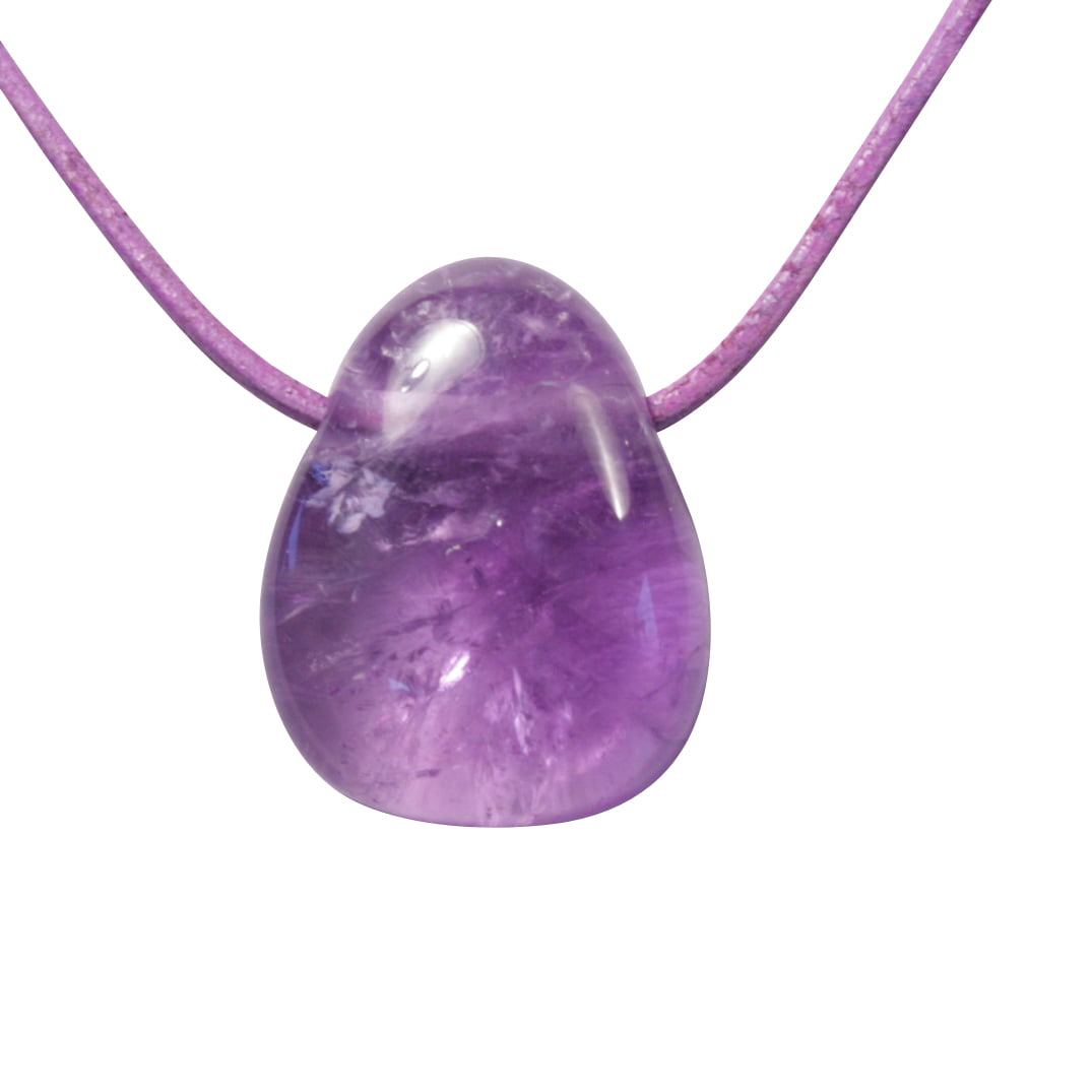 Edelsteen hanger doorboord Amethist i