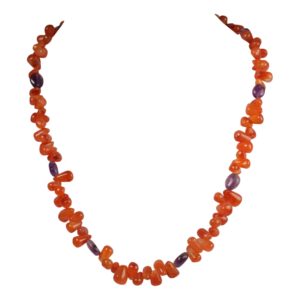 Kralen ketting Carneool met Amethist