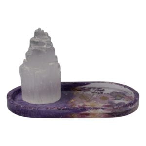 Bloemen tray met Seleniet torentje