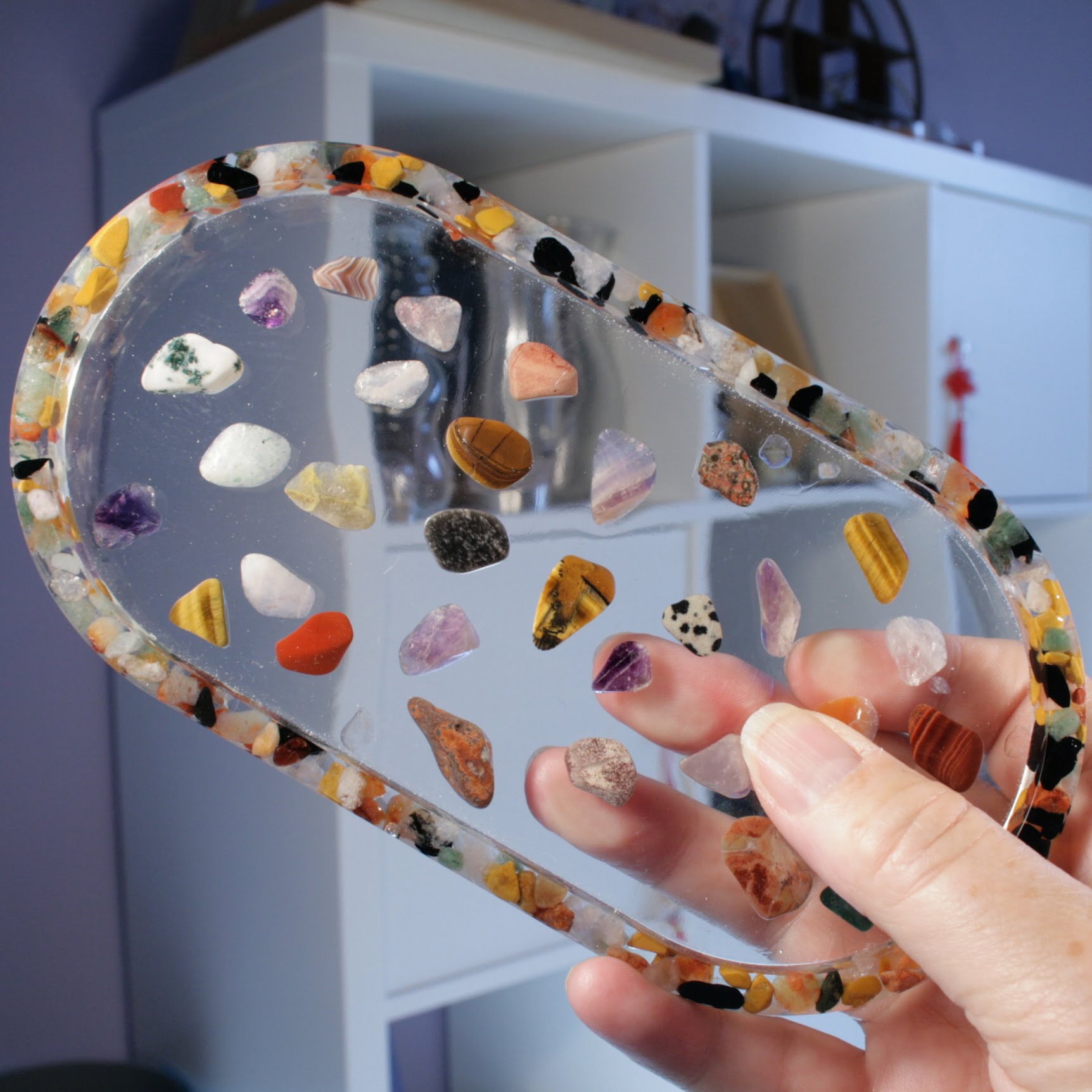 edelstenen epoxy tray doorzichtig voor kast