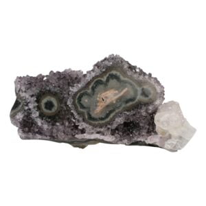 Amethist cluster met een twist en bergkristal