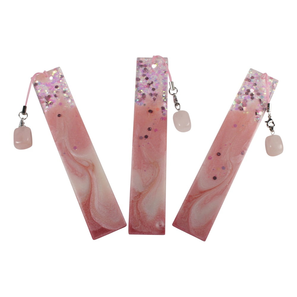 Roze Boekenlegger met hanger Rozenkwarts