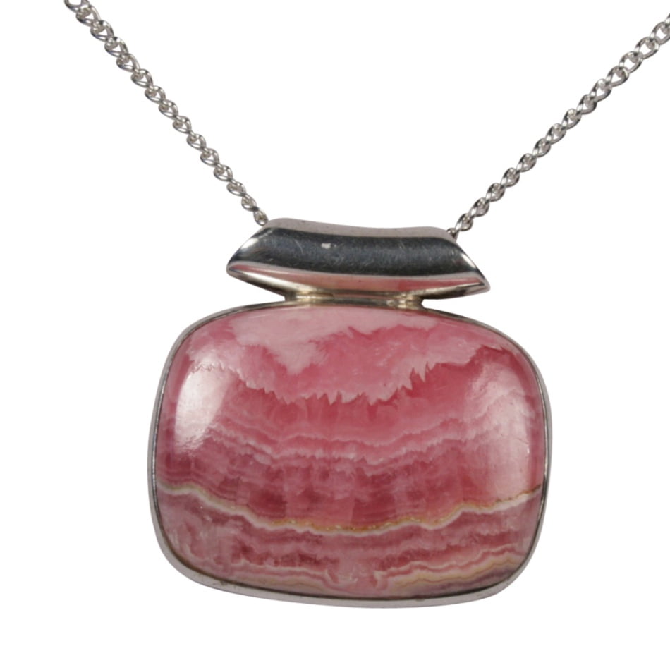 Luxe edelsteen hanger roze Rhodochrosiet