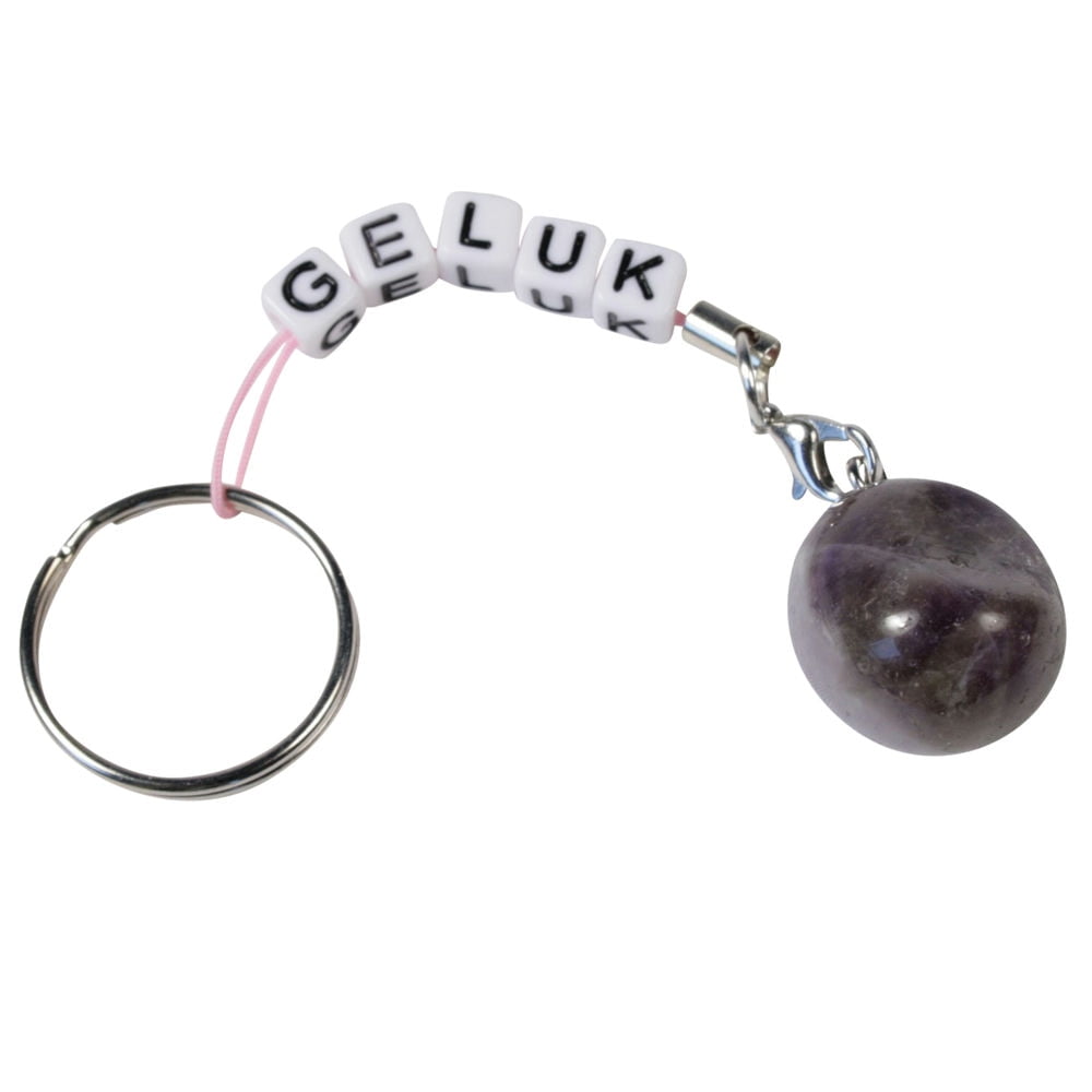 Edelsteen Sleutelhanger geluk Amethyst