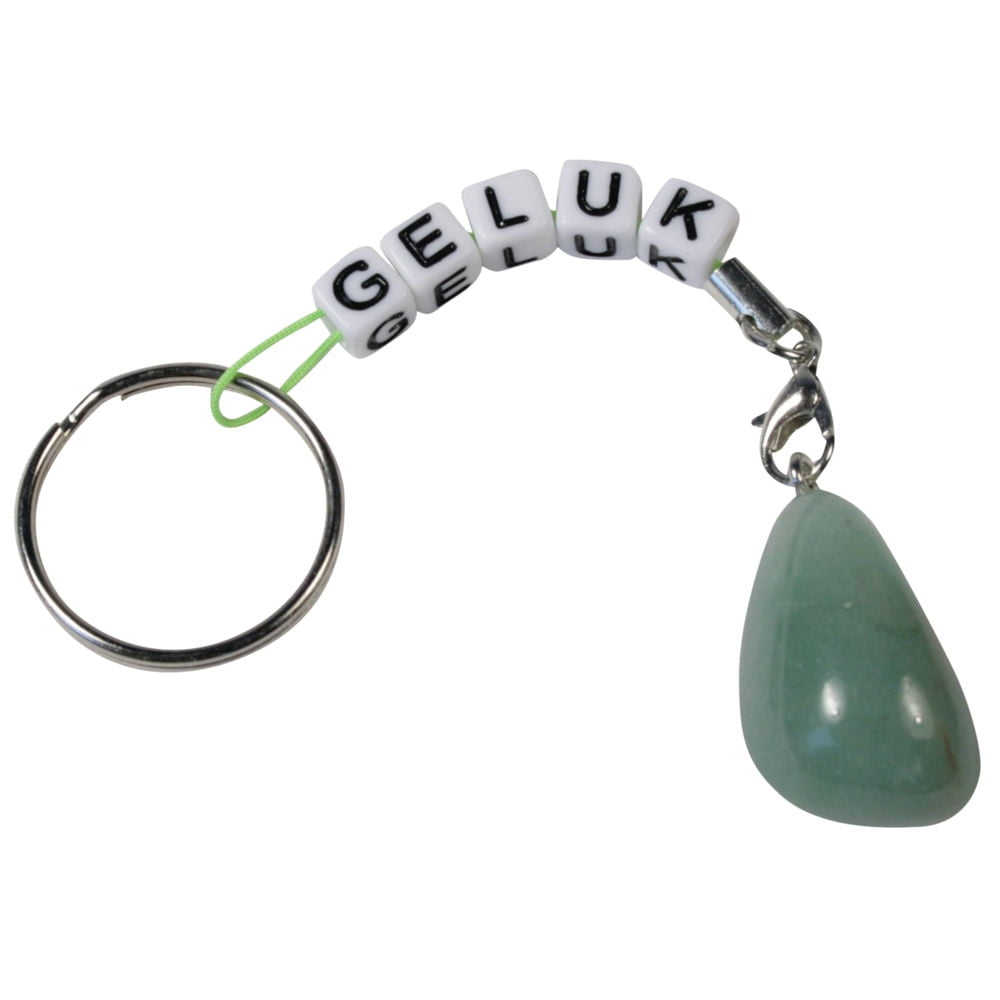 Edelsteen Sleutelhanger geluk Aventurijn b