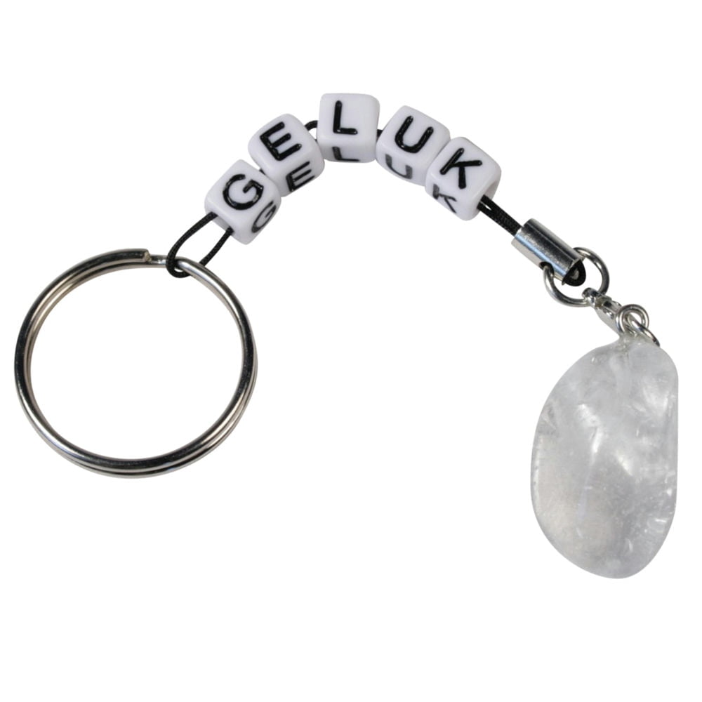 Edelsteen Sleutelhanger geluk Bergkristal