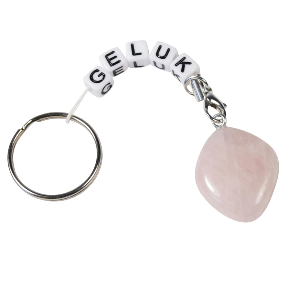 Edelsteen Sleutelhanger geluk Rozenkwarts