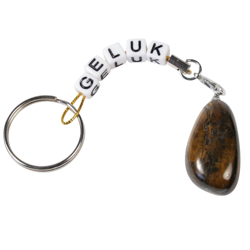 Edelsteen Sleutelhanger geluk Tijgeroog b