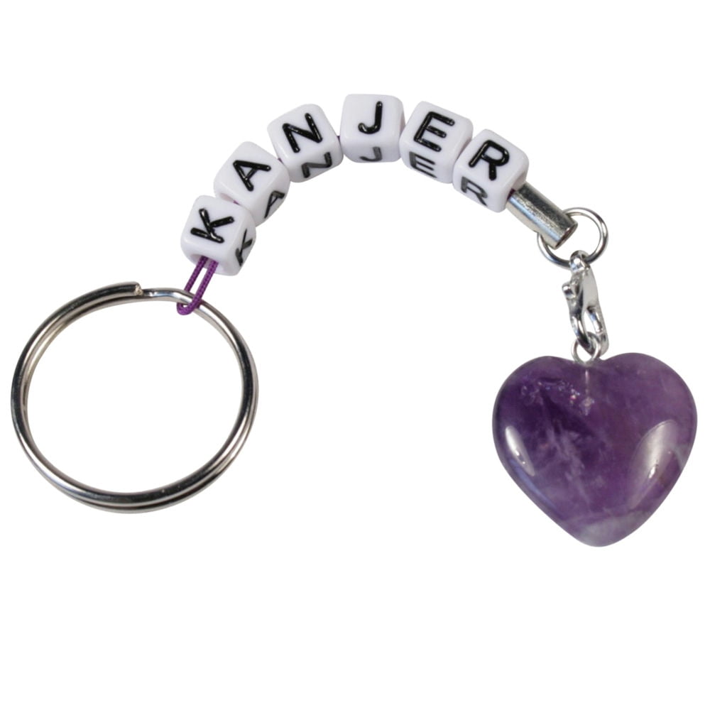 Sleutelhanger kanjer hartje paars