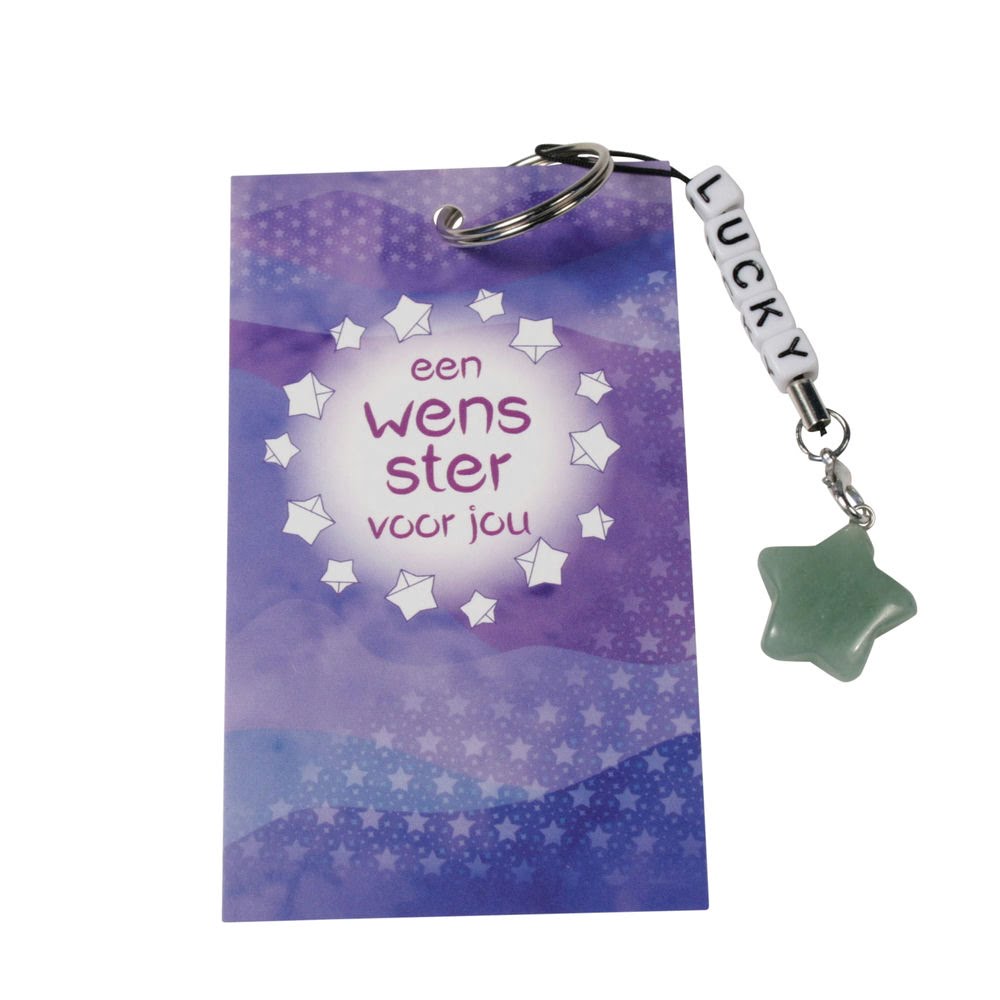 Wenskaartje sleutelhanger Aventurijn