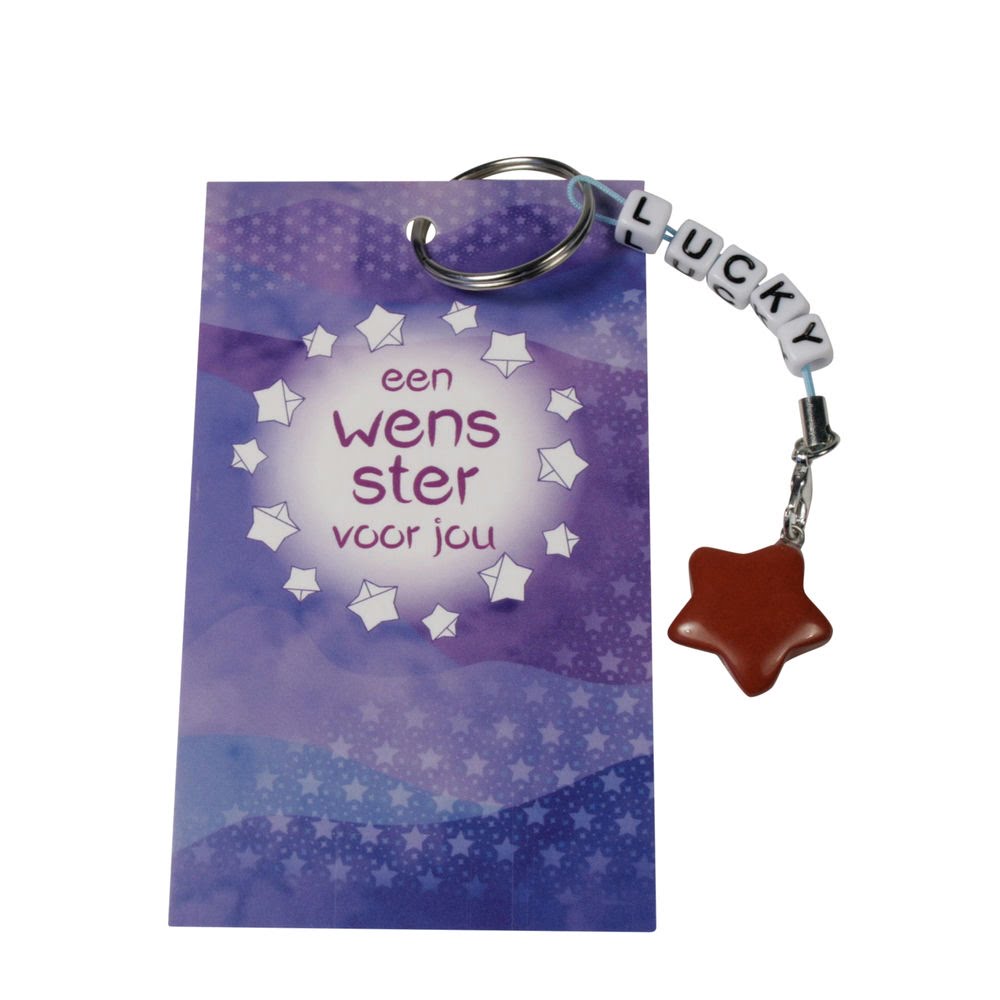 Wenskaartje sleutelhanger Jaspis sterretje