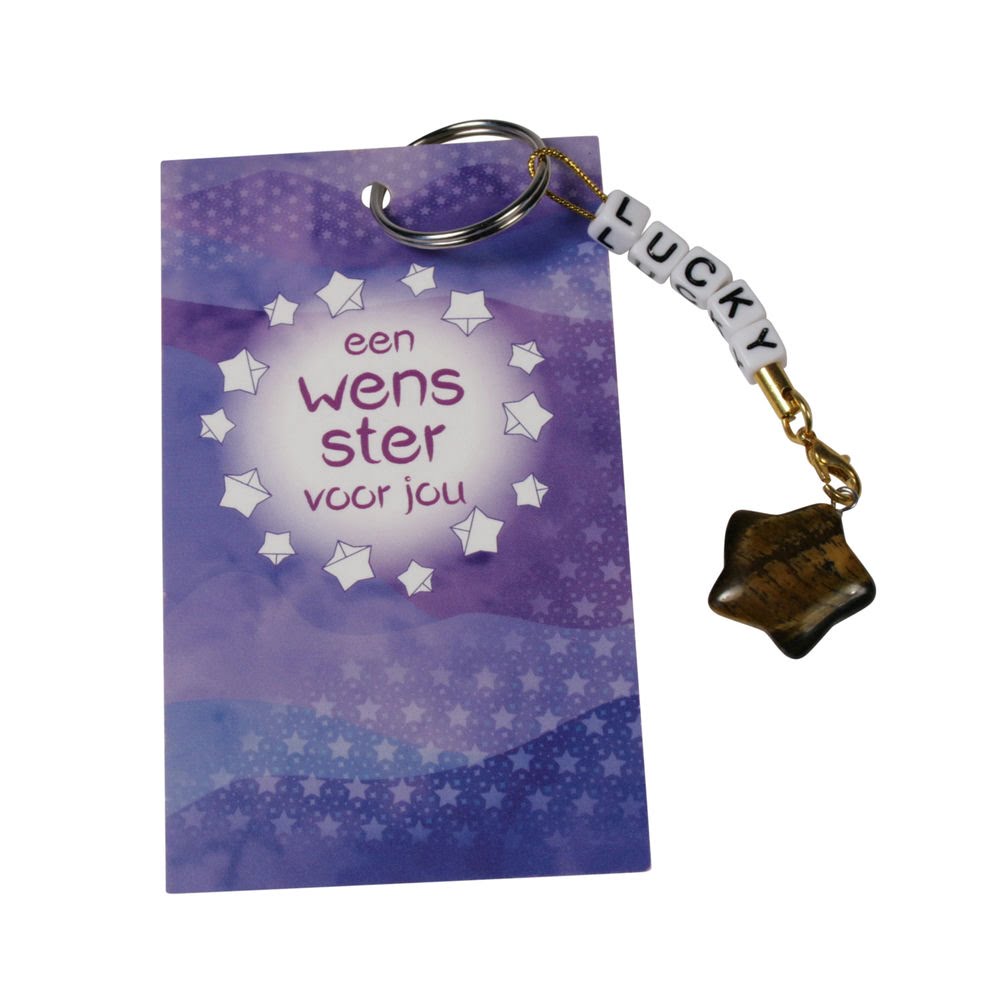 Wenskaartje sleutelhanger tijgeroog