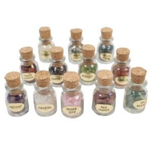 Geluksflesjes met edelsteentjes