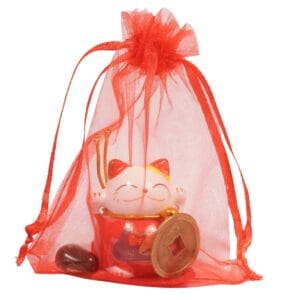 Gelukszakje lucky cat Lux rood