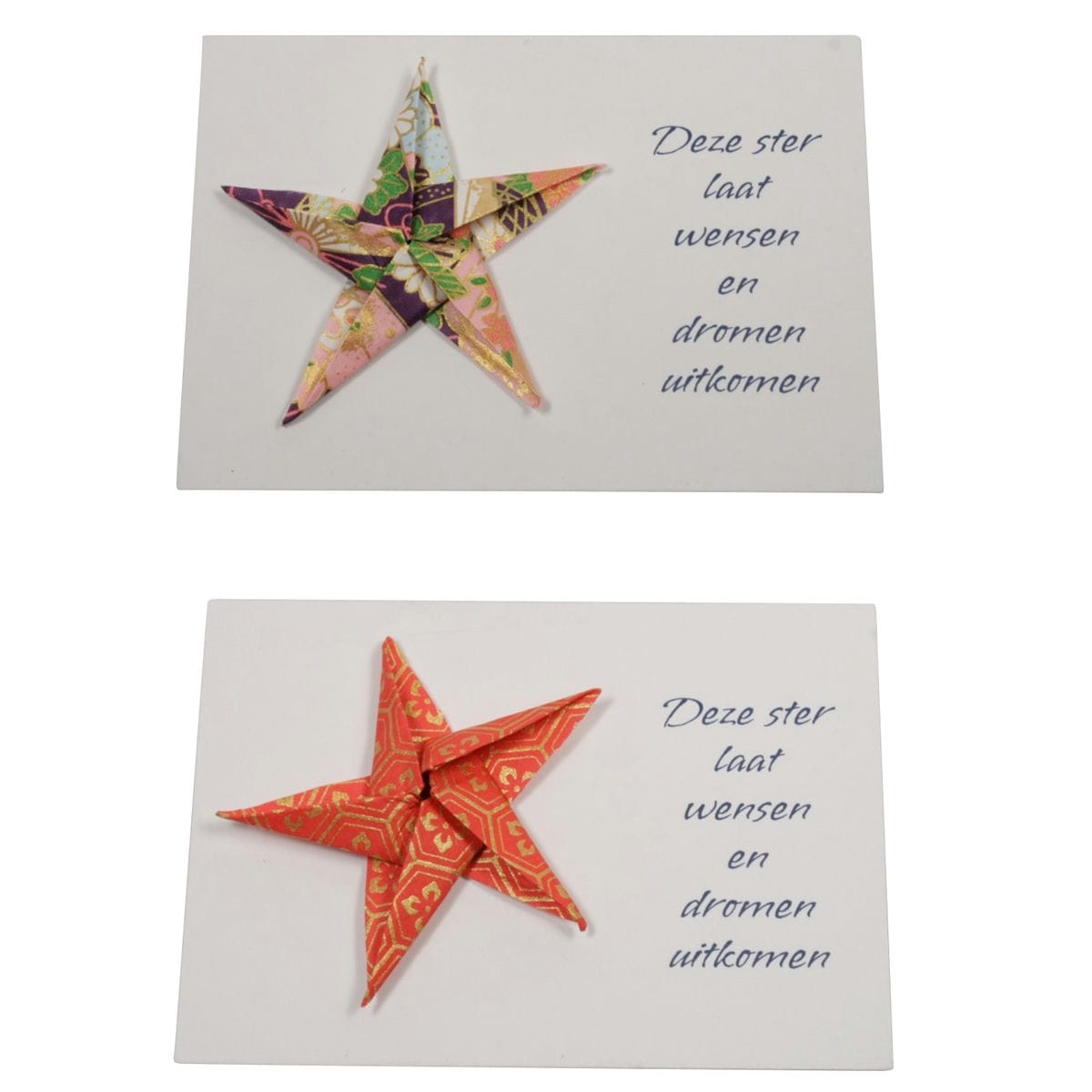 Origami Wensster kaartje 2 x achterkant