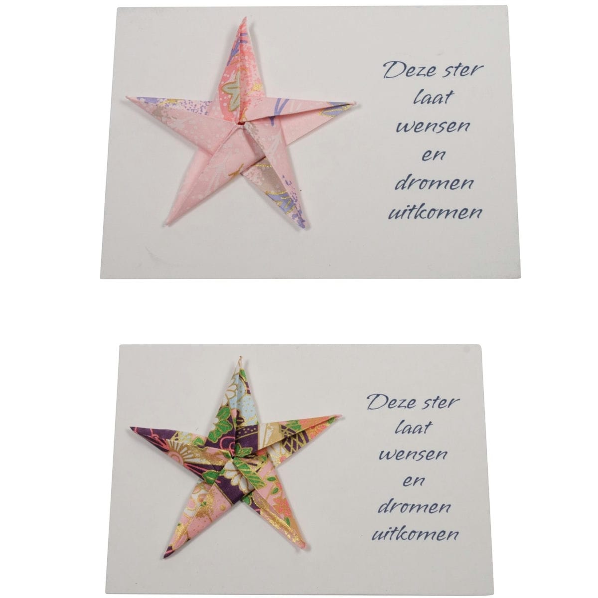 wenskaartje ster 2 x achterkant