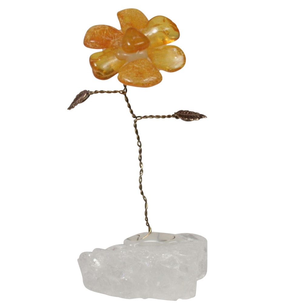 Edelsteen bloemetje Amber