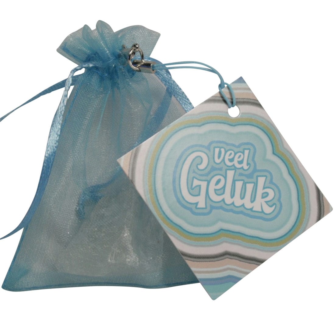 Edelsteen zakje geluk Bergkristal + kaartje