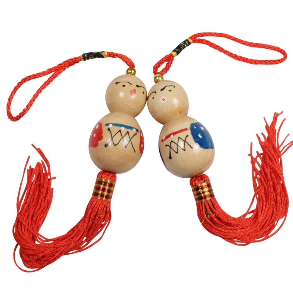 Gelukspoppetje Chinees groot rood en blauw