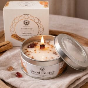 Edelsteen kaars good energie winter sfeer