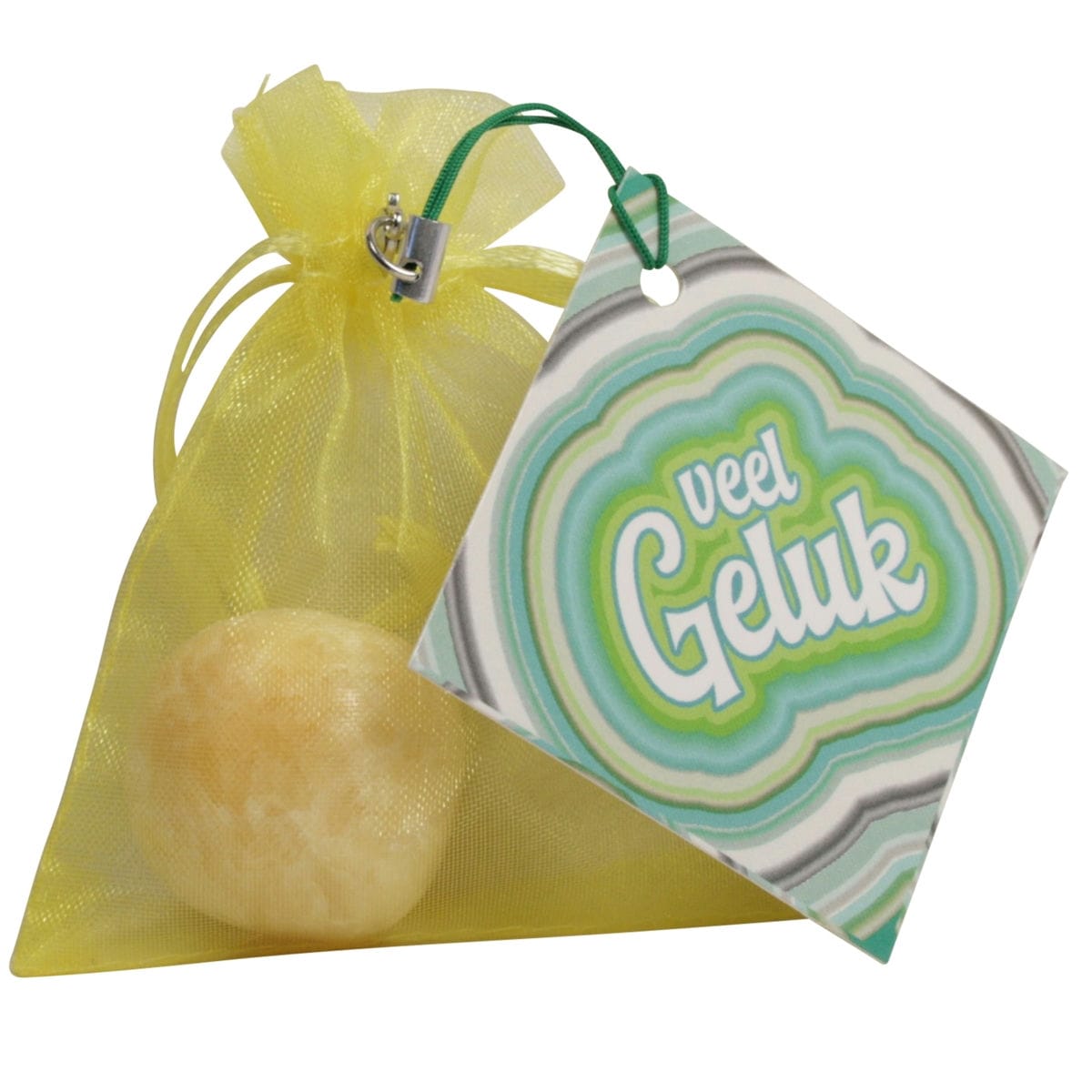 Zakje geluk knuffelsteen Calciet