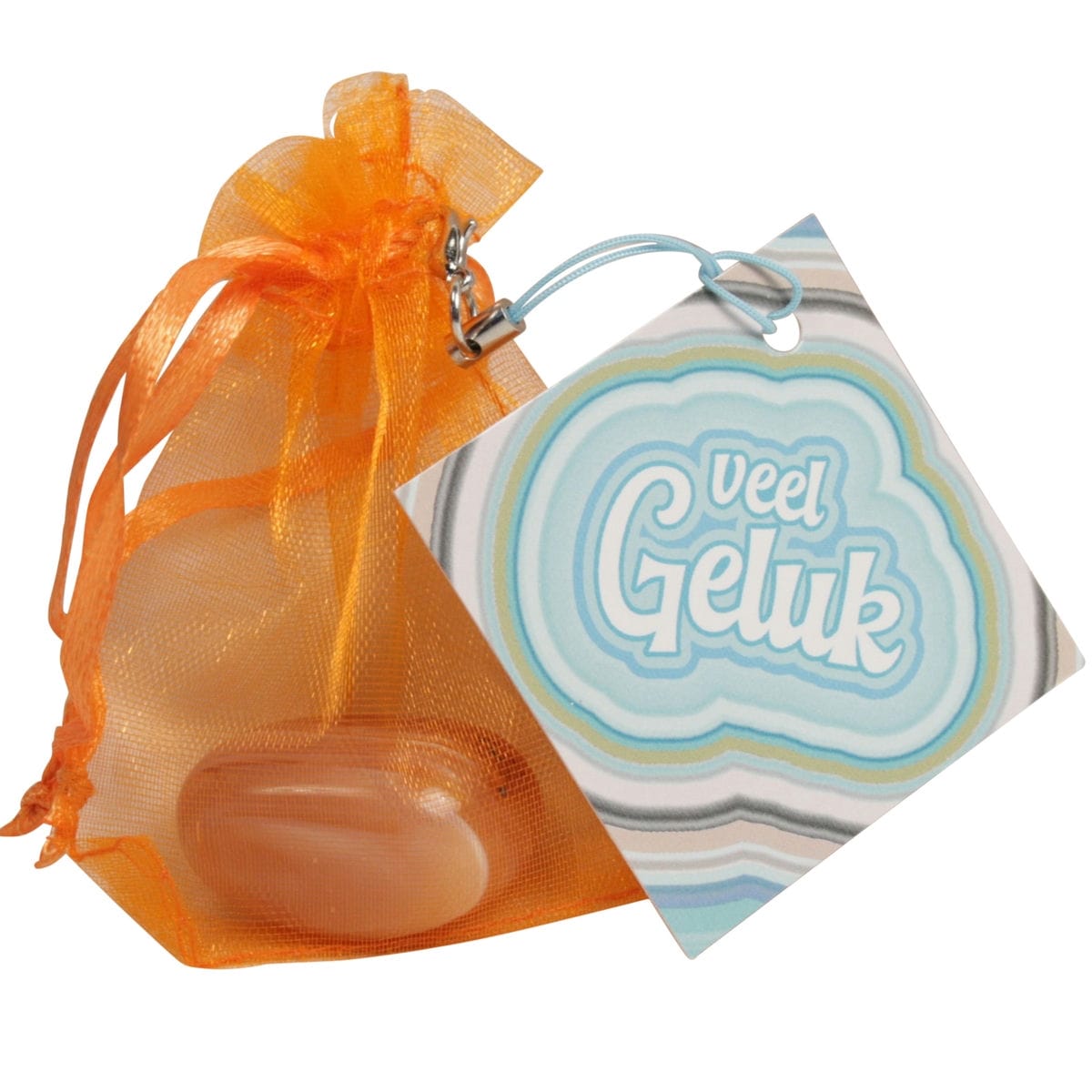 Zakje geluk knuffelsteen Carneool