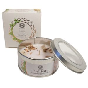 Edelsteen kaars Green tea en Citrien