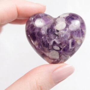 Hartje met Fantoom Amethist steentjes